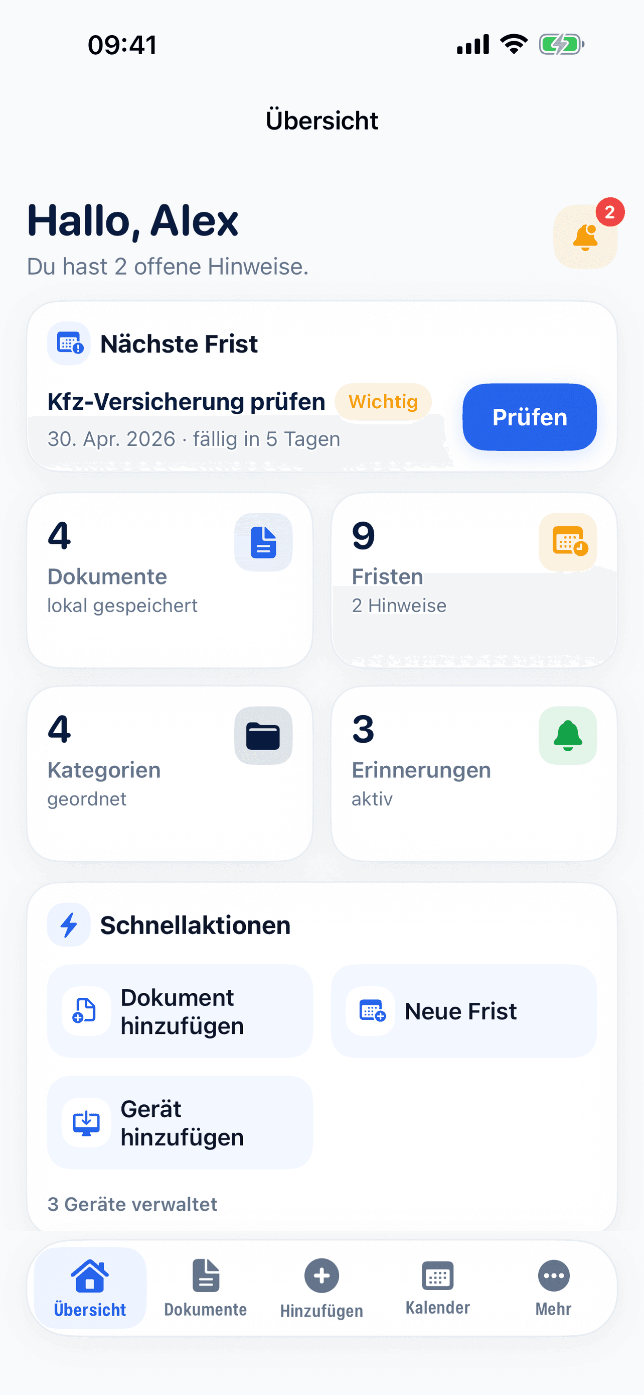 PlanifyMinds AlltagsOrdner – Übersicht