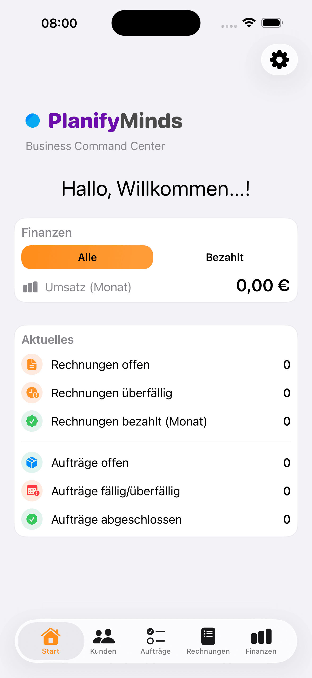Planify B2B – Dashboard