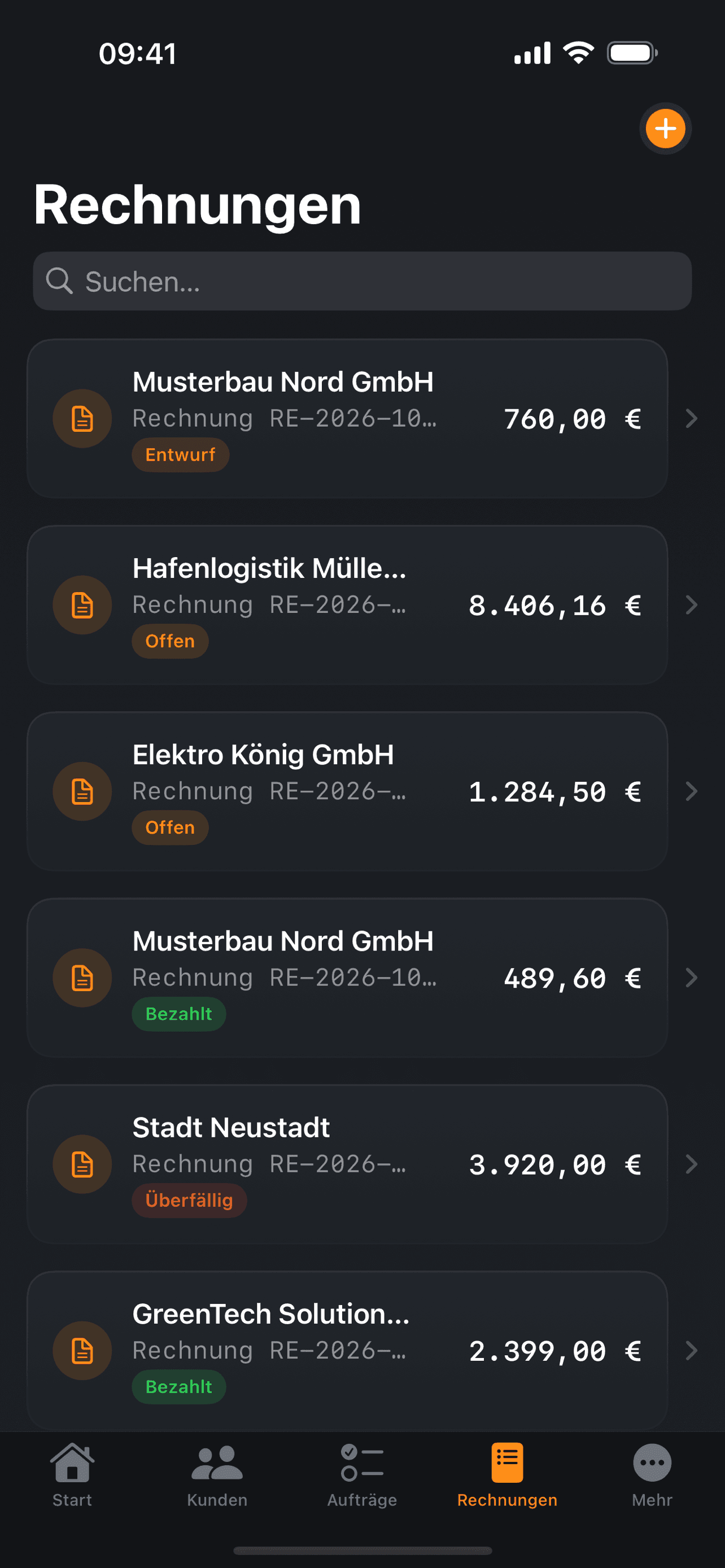 PlanifyMinds B2B – Rechnungen