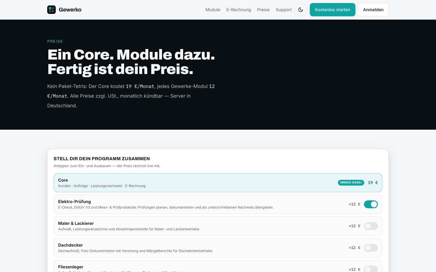 Gewerko – Preise